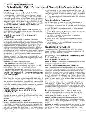 Illinois Department of Revenue Schedule K 1 P2 Partner S and Shareholder S Instructions General Information What is the Purpose 