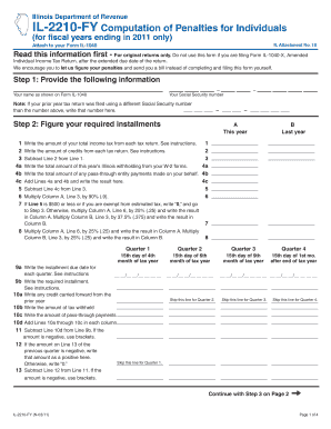 FY IL 2210 Illinois Department of Revenue  Form