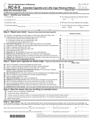 RC 6 X Tax Illinois  Form