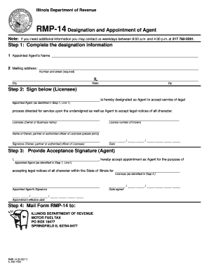 Rmp 14 Designation and Appointment of Agent Form