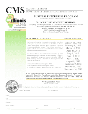 BUSINESS ENTERPRISE PROGRAM Www2 Illinois  Form