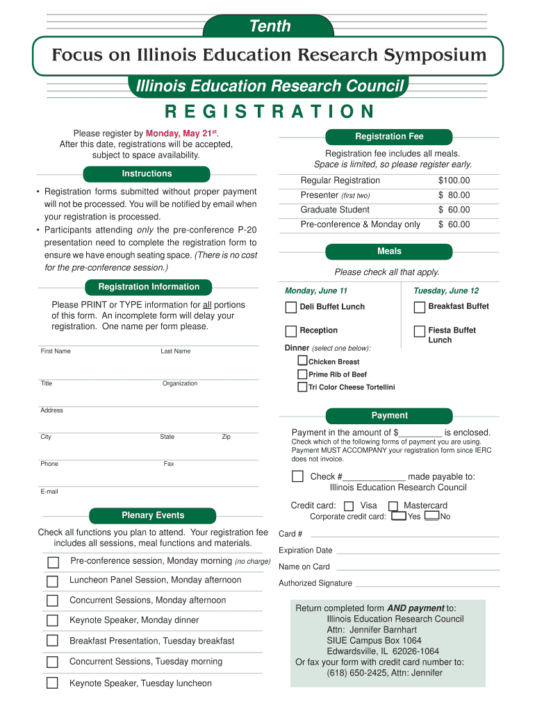 RegistrationMaterials2012 Indd Www2 Illinois  Form