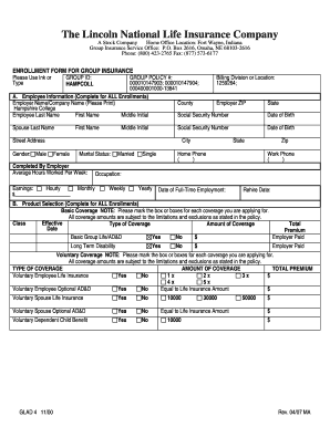  the Lincoln National Life Insurance Company Massachusetts Enrollment Form for Group Insurance 2007-2024