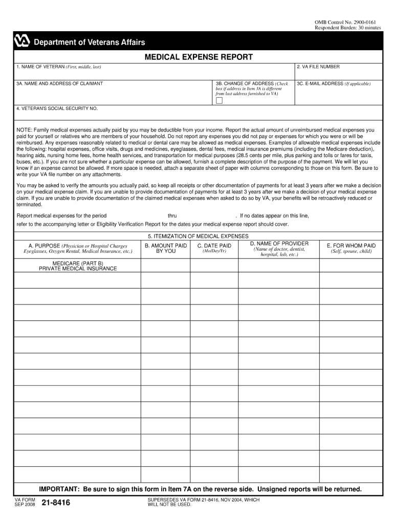  Va Form 21 8416 2008-2024