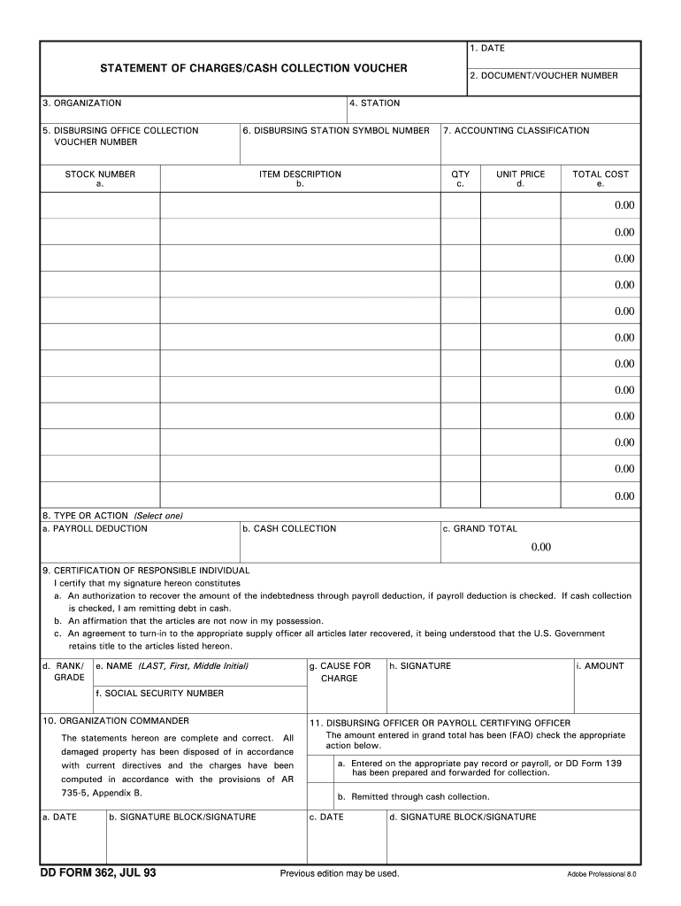  Dd Form 362 1993-2024