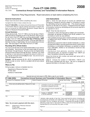 State of Ct Form 1096