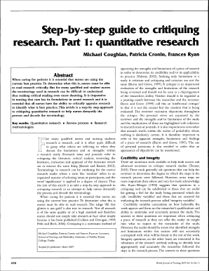 Step&#039;by Step Guide to Critiquing Research Part 1 Quantitative Research  Form