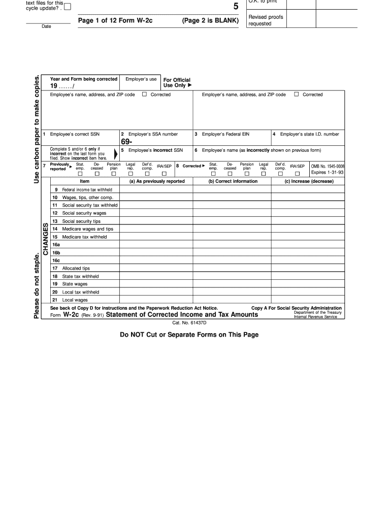 1991 W-2C form