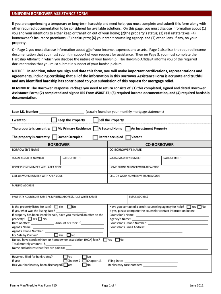  Mortgage Assistance Application Form 710 Wvhdf 2011