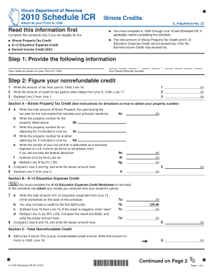 Illinois Schedule Icr Form