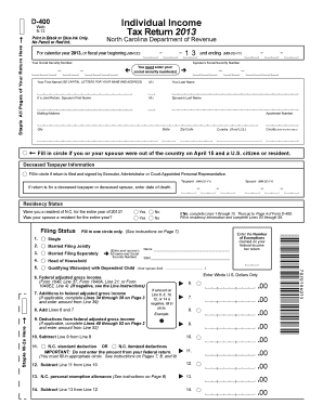 North Carolina Income Tax  Form