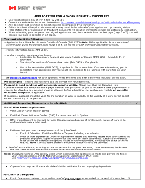 Imm 1295 Document Checklist  Form