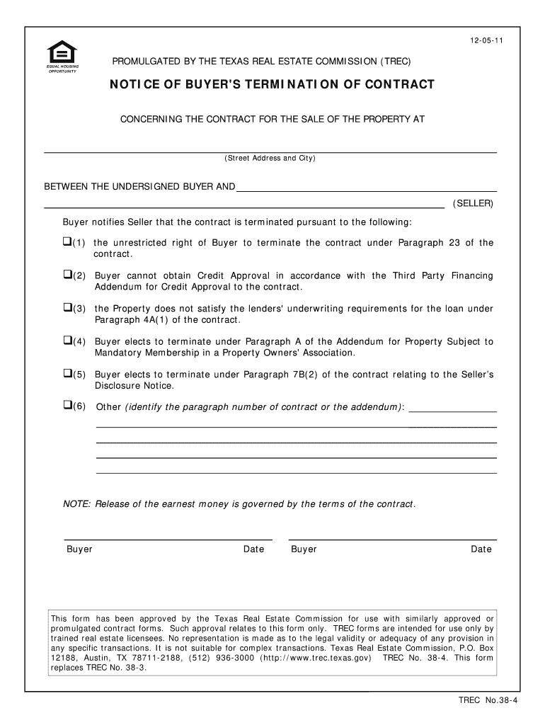 trec assignment of contract form