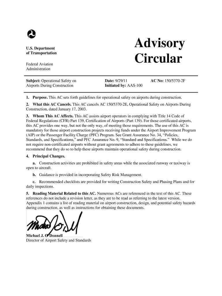  Faa Circular 2011-2024