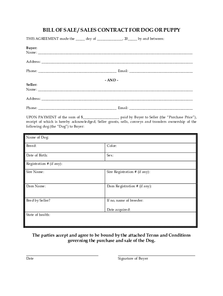 Puppy Contract Template Complete With Ease AirSlate SignNow
