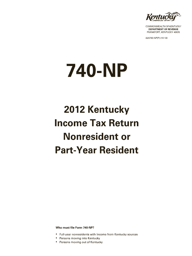 Get and Sign Kentucky Tax Form 740 P How to Fill Out 2012-2022