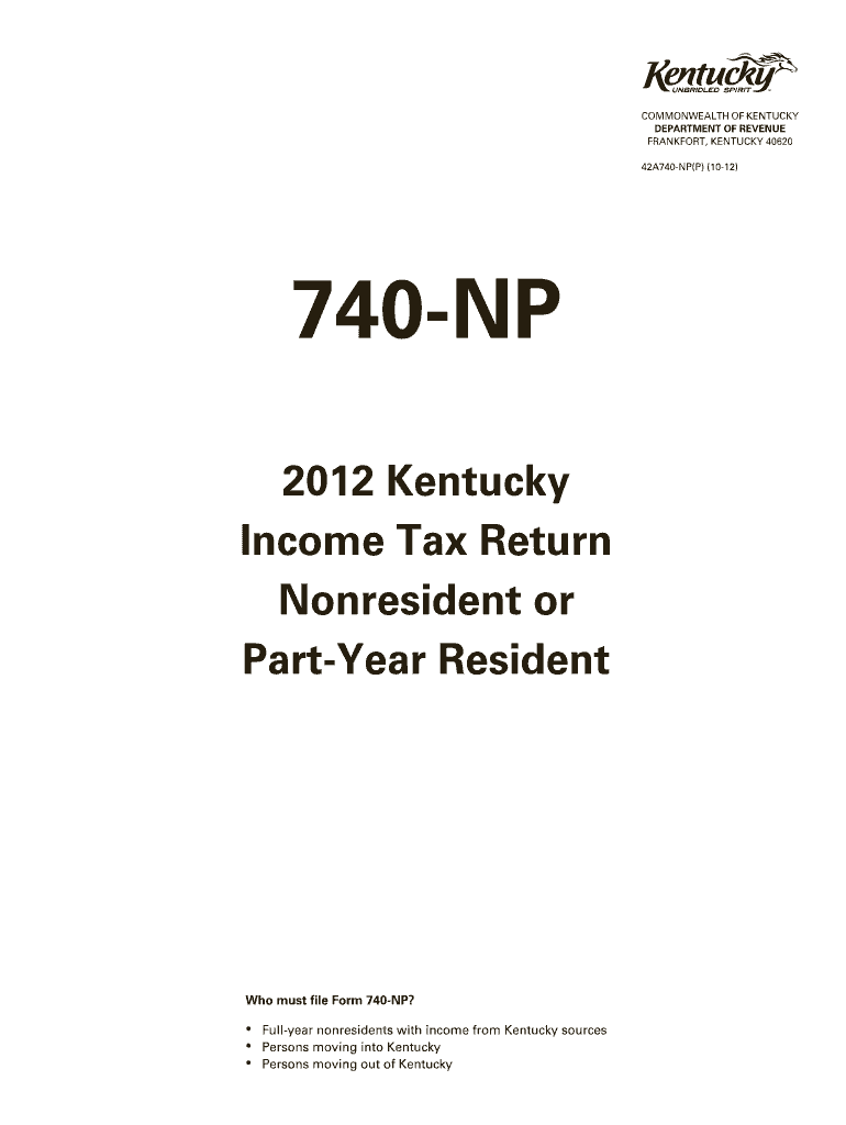  Kentucky Tax Form 740 P How to Fill Out 2012