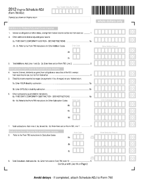 Schedule Adj Form