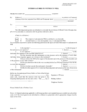 Sample Probate Interrogatories  Form