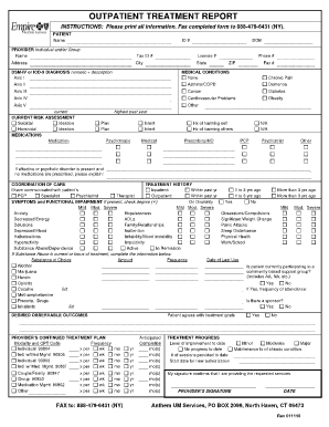 Treatment Report  Form
