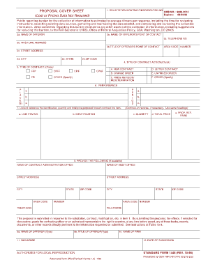 Version of Sf 1448 Form