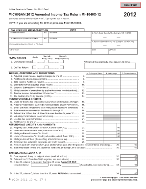 Michigan Tax Return  Form
