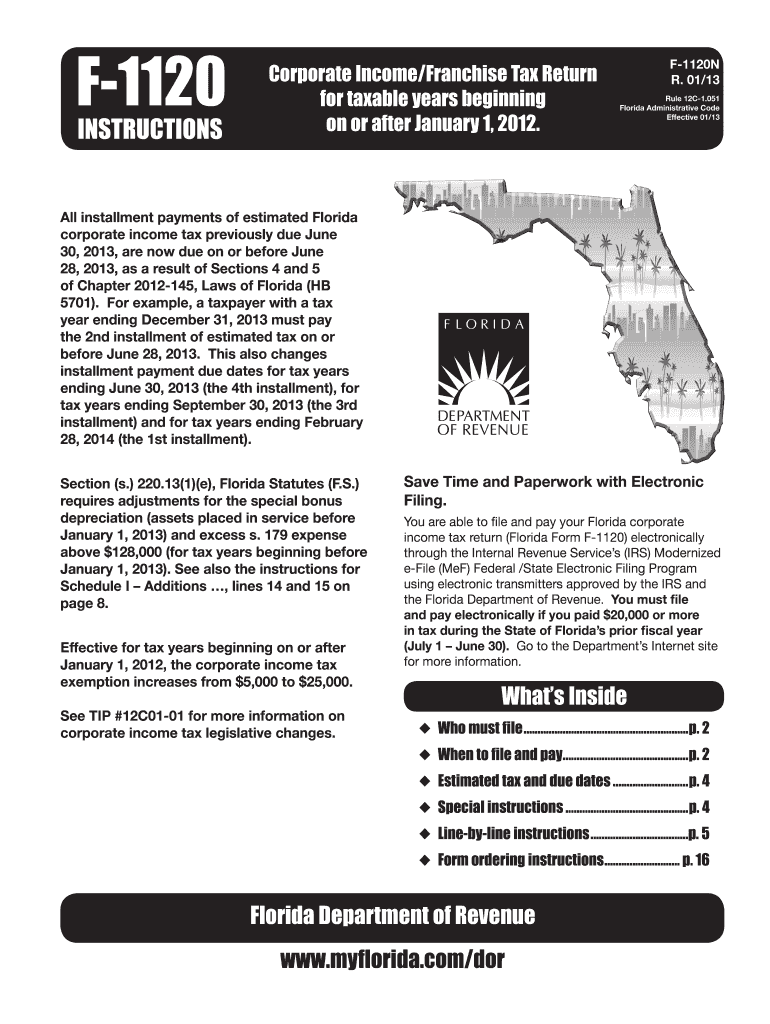  Fl F 1120 Instructions Form 2020