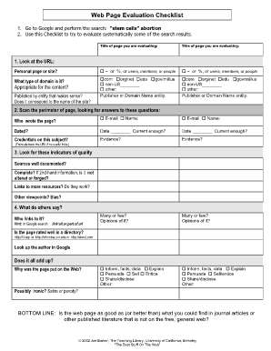 Stem Evaluation Form