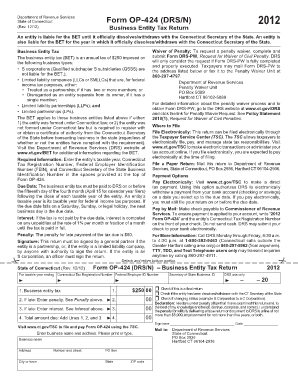 Ct Form Op 424 Instructions