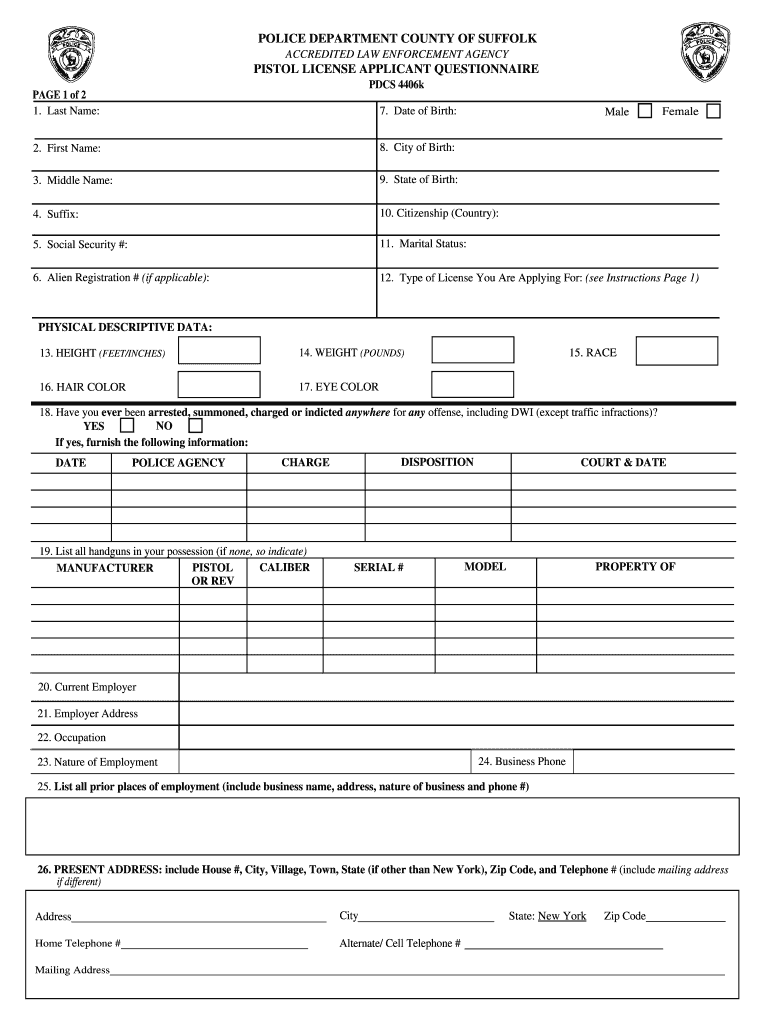Suffolk Questionnaire  Form
