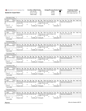 2 Week Sleep Diary  Form