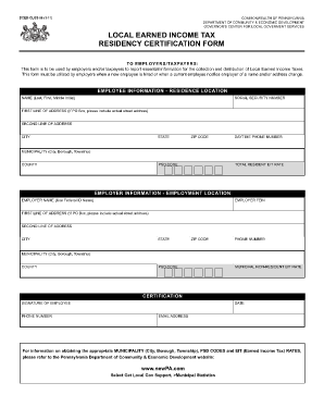 Pennsylvania Locality Tax Form