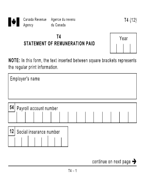 Fillable T4  Form