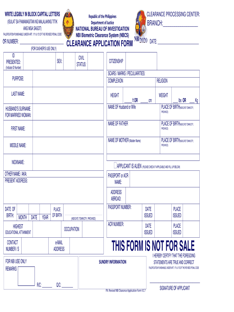 Nbi Application Form