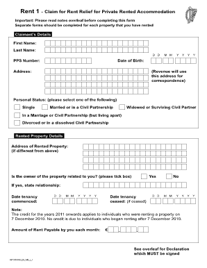 Rent Relief Application Form