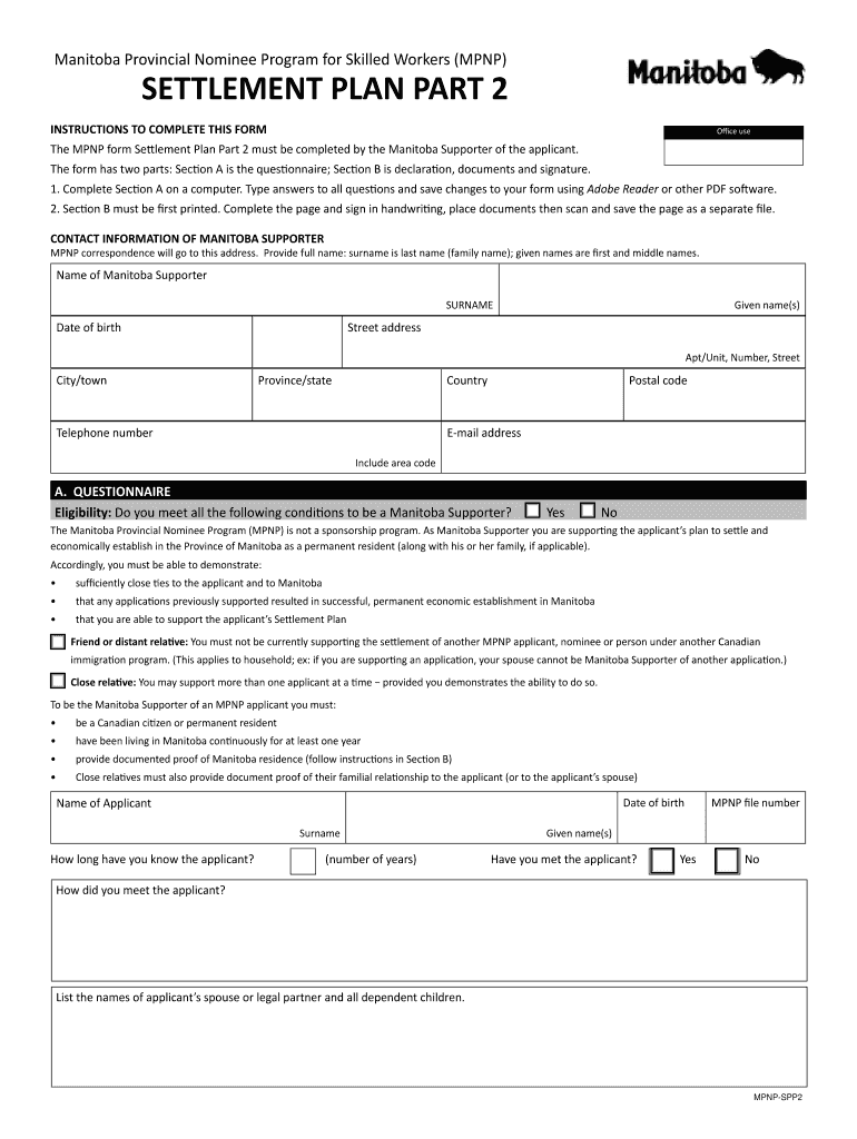 Mpnp Settlement Plan  Form
