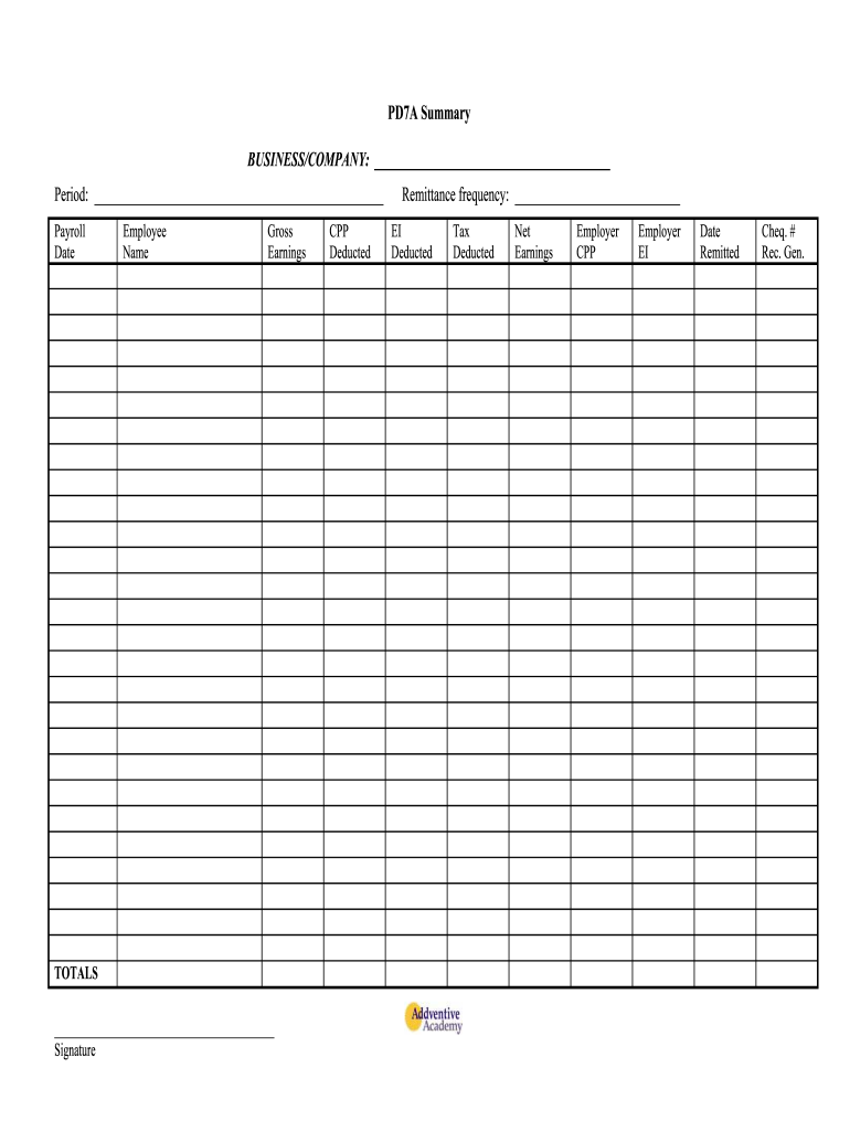 Blank Spreadsheet  Form