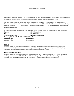 Elliot Hospital Financial Assistance  Form