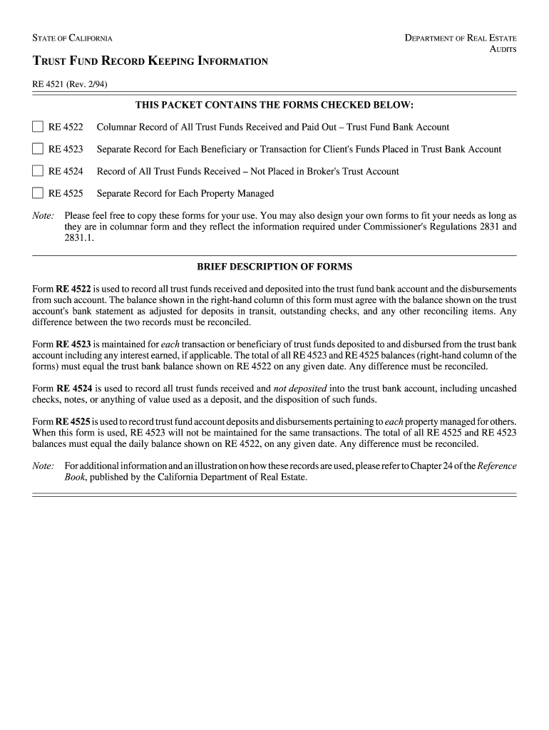  Dre Trust Fund PDF Form 1994