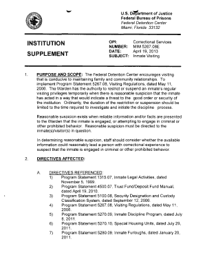 Fdc Visitation Form