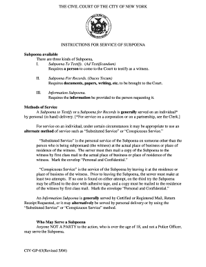 Subpoena Ad Testificandum  Form