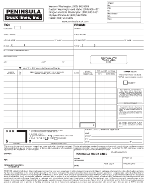 Bill of Lading Form Fedex