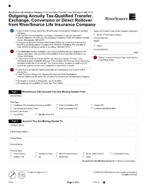 Riversource Outgoing Annuity Transfer Form