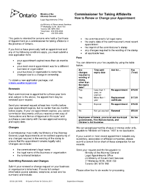 Ministry of the Attorney General Legal Appointments Office  Form