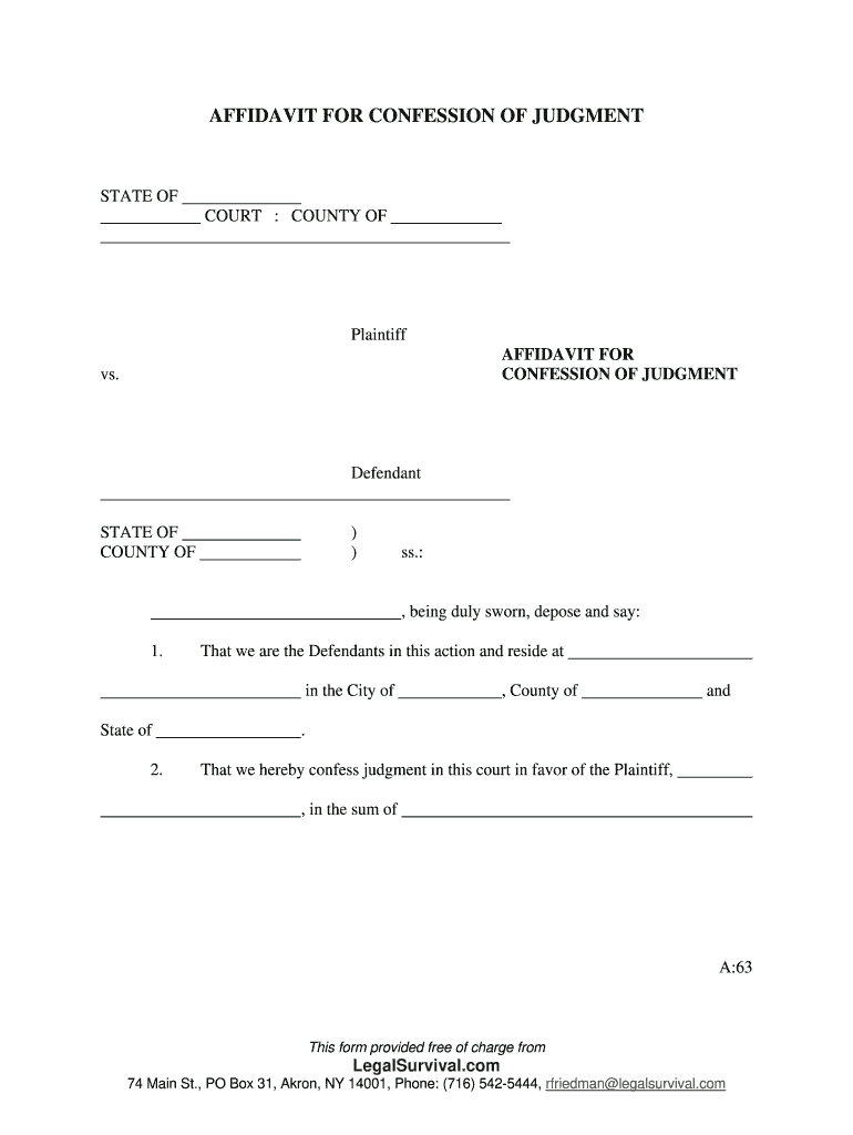 Affidavit Confession  Form