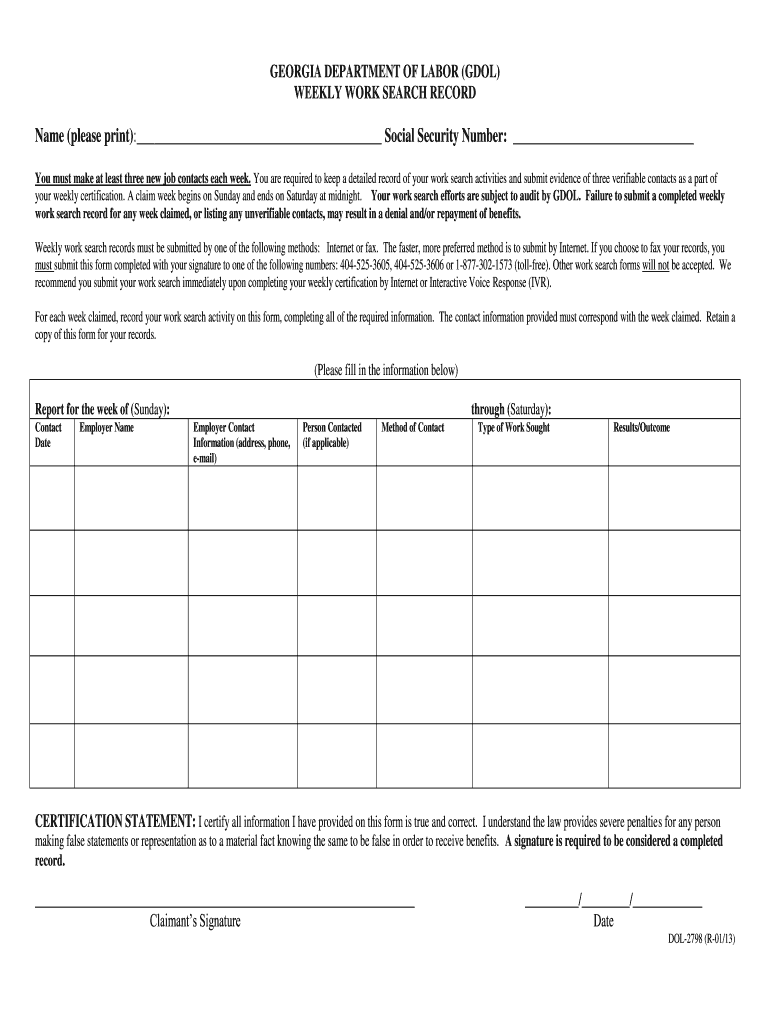 Get and Sign Dol 2798 2013-2022 Form
