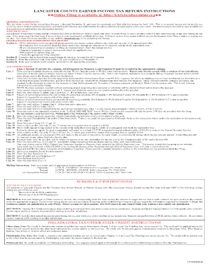 Lancaster Local Tax  Form