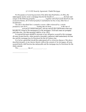 Chattel Agreement Form
