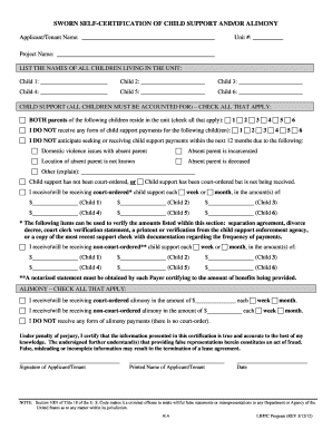 Oregon Child Support Verification Form