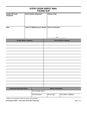 Eddm Facing Slip  Form